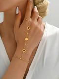LYRA - Bracelet de Main "Trèfle & Perles" - Véluxe - Daily Look