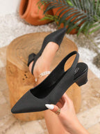 LYZY - Escarpins Slingback Talon Carré Confort - Véluxe - Daily Look