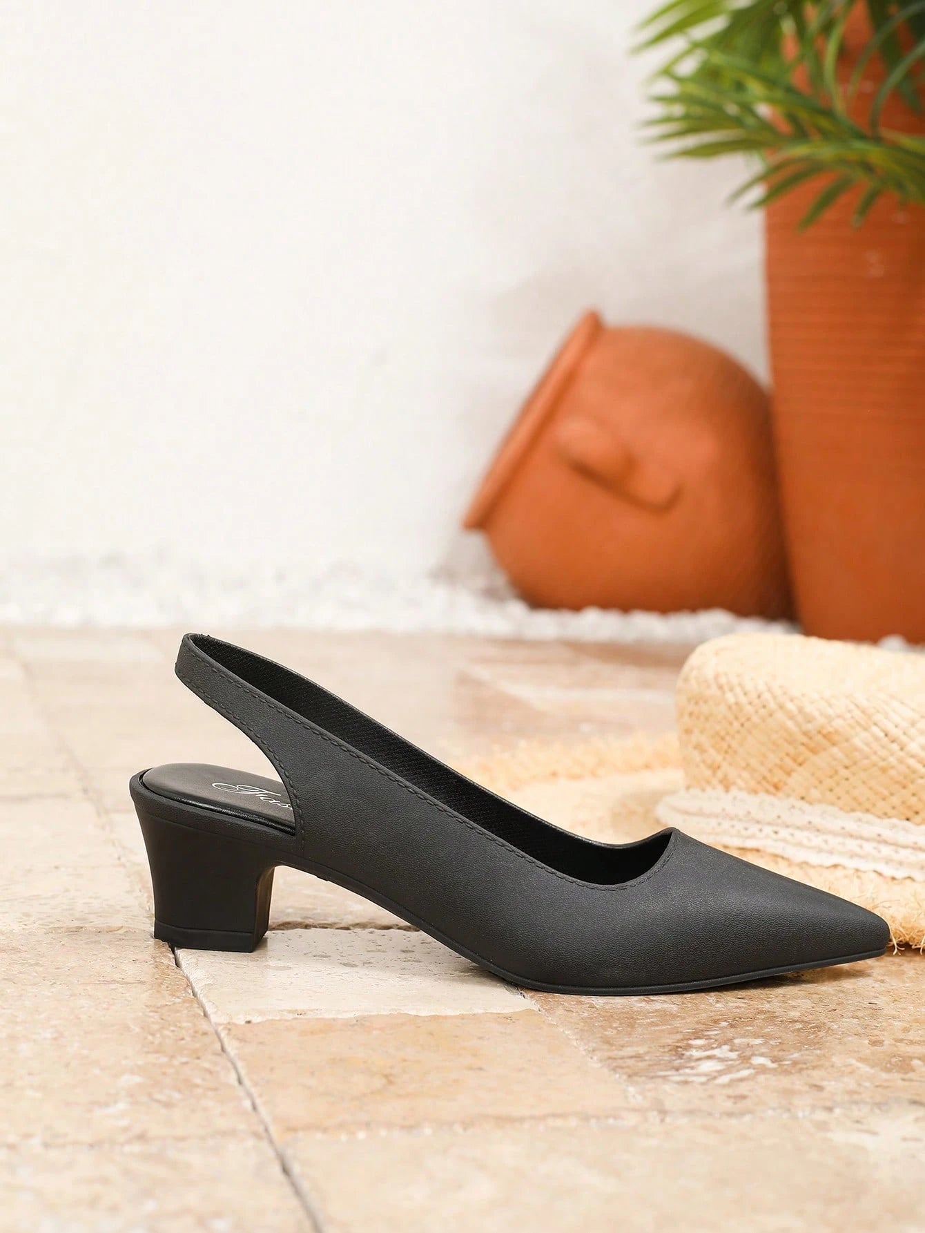 LYZY - Escarpins Slingback Talon Carré Confort - Véluxe - Daily Look