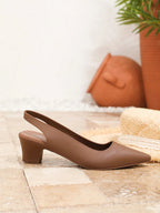 LYZY - Escarpins Slingback Talon Carré Confort - Véluxe - Daily Look
