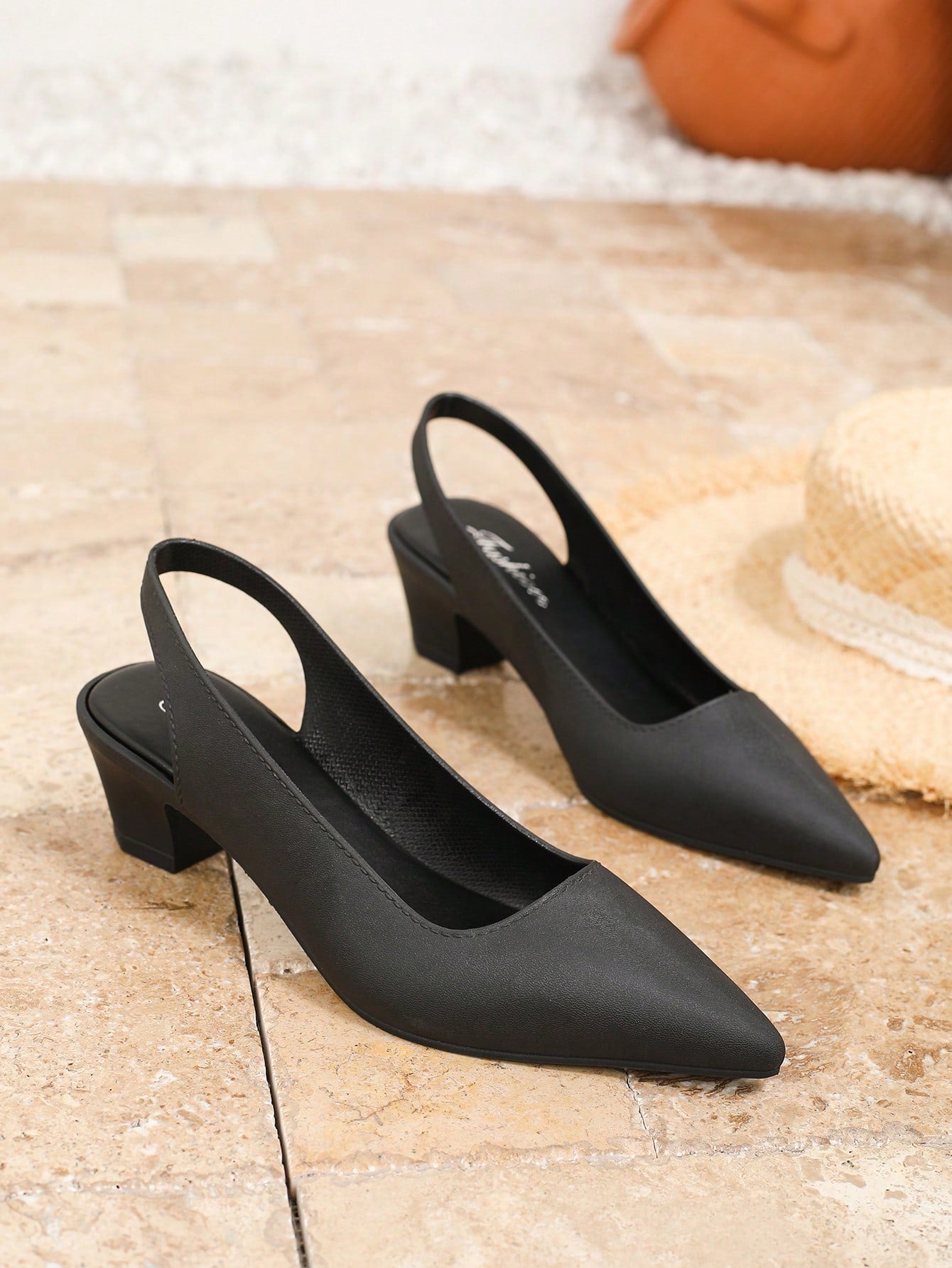 LYZY - Escarpins Slingback Talon Carré Confort - Véluxe - Daily Look