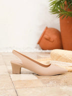 LYZY - Escarpins Slingback Talon Carré Confort - Véluxe - Daily Look