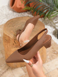 LYZY - Escarpins Slingback Talon Carré Confort - Véluxe - Daily Look