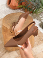LYZY - Escarpins Slingback Talon Carré Confort - Véluxe - Daily Look