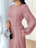 MODELYNE – Robe Longue Fluide à Détails Corset - Véluxe - Daily Look