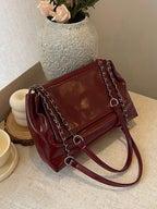 MS BAGG - Sac "Glazed Cherry" – Effet Verni & Chaînes Argentées - Véluxe - Daily Look