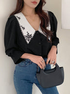 NORMI – Blouse à Col Claudine Brodé - Véluxe - Daily Look