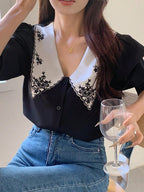 NORMI – Blouse à Col Claudine Brodé - Véluxe - Daily Look
