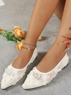 PRETTY G - Escarpins Plats "Rose Dentelle" - Véluxe - Daily Look