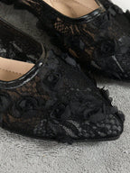 PRETTY G - Escarpins Plats "Rose Dentelle" - Véluxe - Daily Look