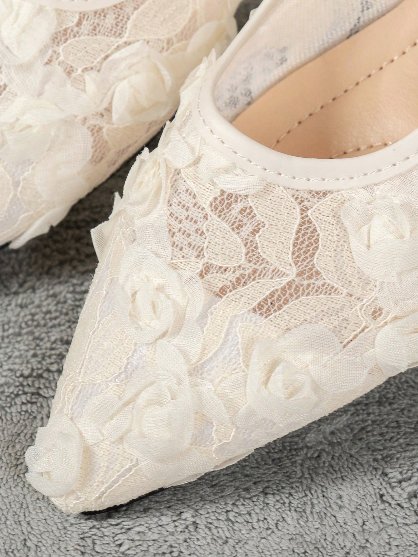 PRETTY G - Escarpins Plats "Rose Dentelle" - Véluxe - Daily Look