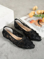 PRETTY G - Escarpins Plats "Rose Dentelle" - Véluxe - Daily Look