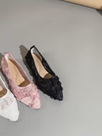 PRETTY G  - Escarpins Plats "Rose Dentelle"