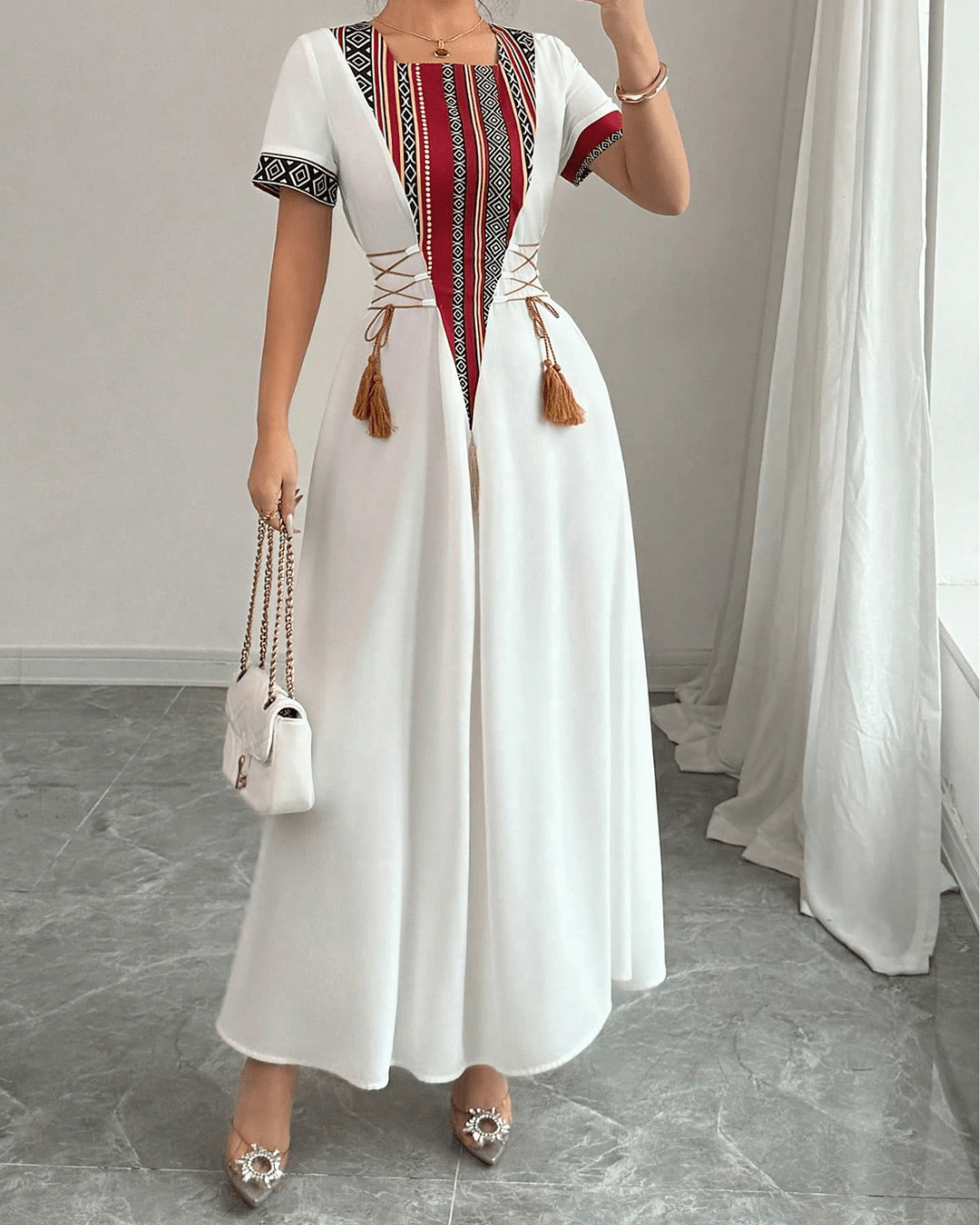 RAFFERIZA – Robe Longue Blanche d'Inspiration Bohème - Véluxe - Daily Look