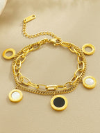 RAYQUEEN - Bracelet Double Rang "Obsidian & Pearl" - Véluxe - Daily Look