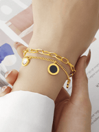 RAYQUEEN - Bracelet Double Rang "Obsidian & Pearl" - Véluxe - Daily Look