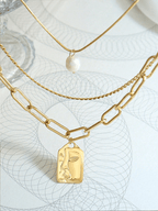 RAYQUEEN - Collier Multi - Rangs "Art Face" & Perle Baroque - Véluxe - Daily Look