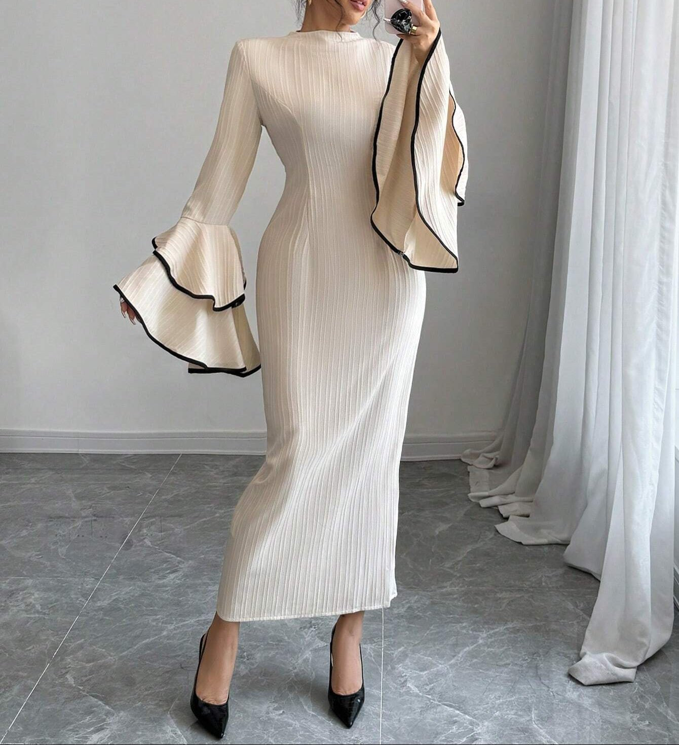 SELIANNE – Robe Maxi "Aurore" à Manches Volantées - Véluxe - Daily Look