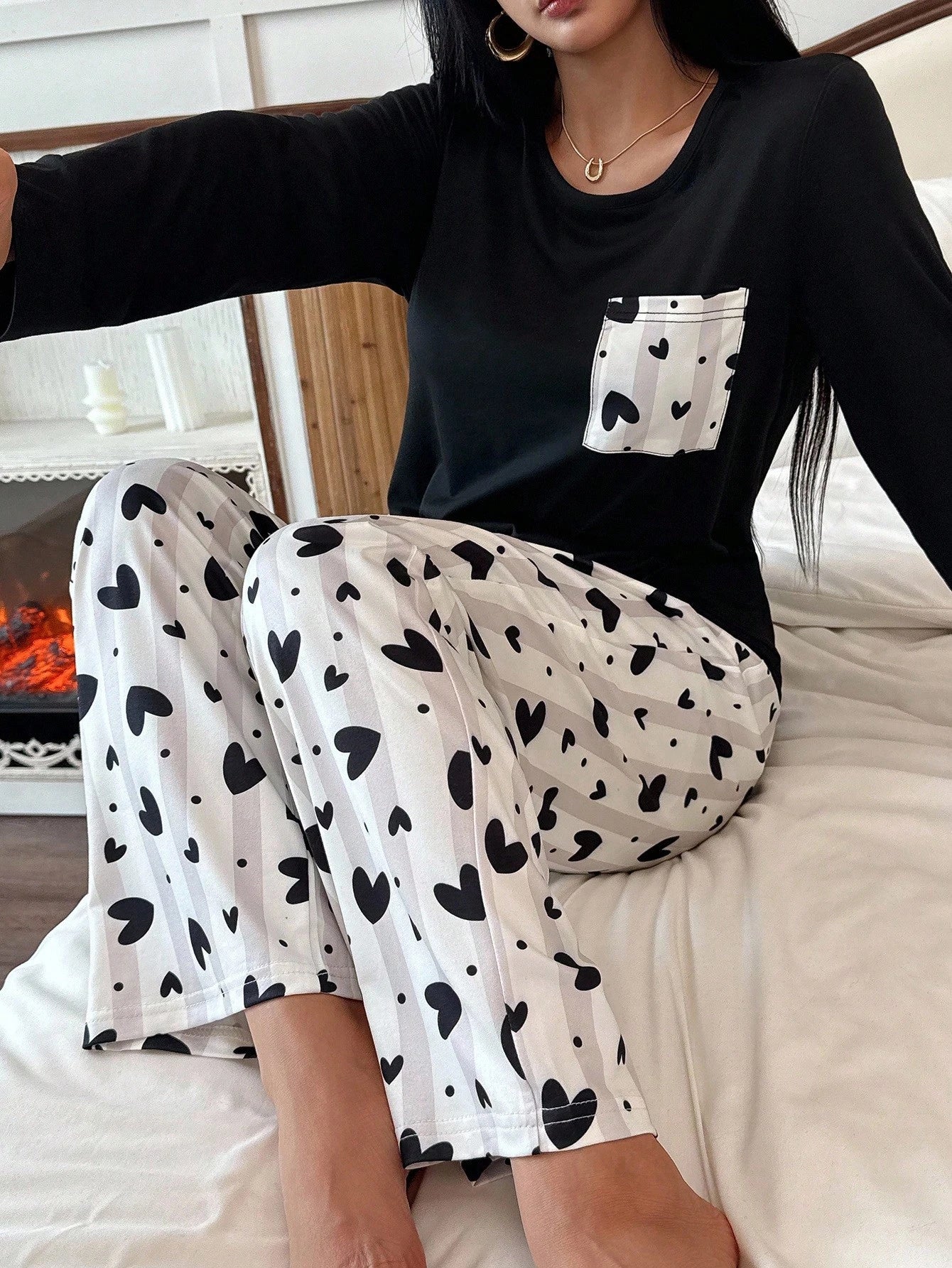 SWEET HN - Ensemble Pyjama "Cozy Hearts" - Véluxe - Daily Look