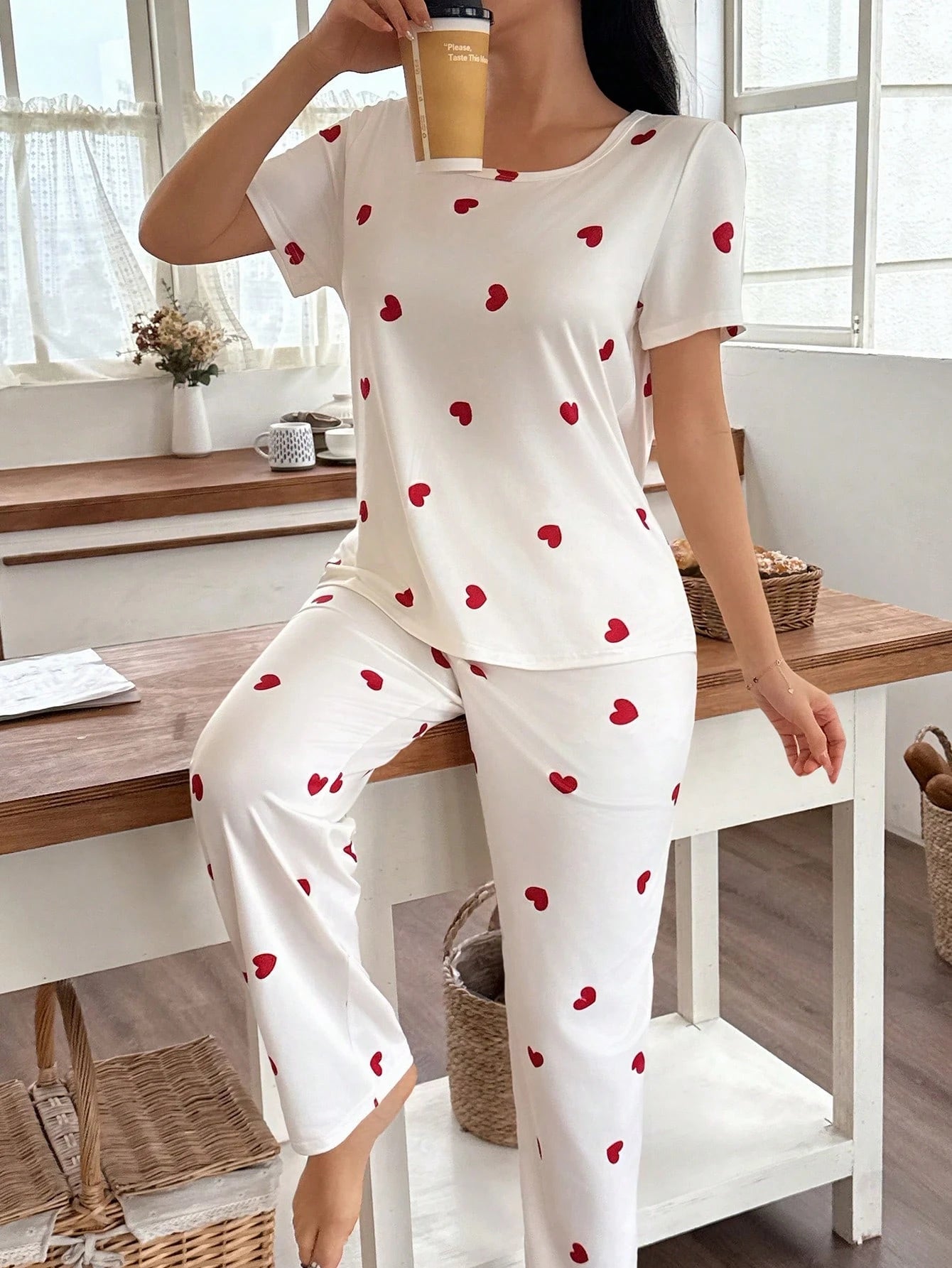 SWEET HN - Ensemble Pyjama "Red Hearts" - Véluxe - Daily Look