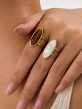 WW JEWEL - Duo de Bagues Ajustables "Éclat Ovale" - Véluxe - Daily Look