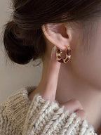 YSERA - Lot de 3 Créoles "Coffee & Gold" – Édition Vintage - Véluxe - Daily Look