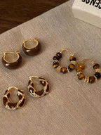 YSERA - Lot de 3 Créoles "Coffee & Gold" – Édition Vintage - Véluxe - Daily Look