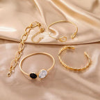 YW SHOME - 4 Bracelets Bohèmes "Eclat D'or Marbré" - Véluxe - Daily Look